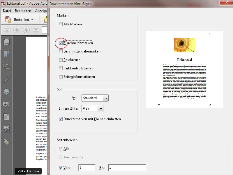 Die Werkzeuge der Druckproduktion in Acrobat