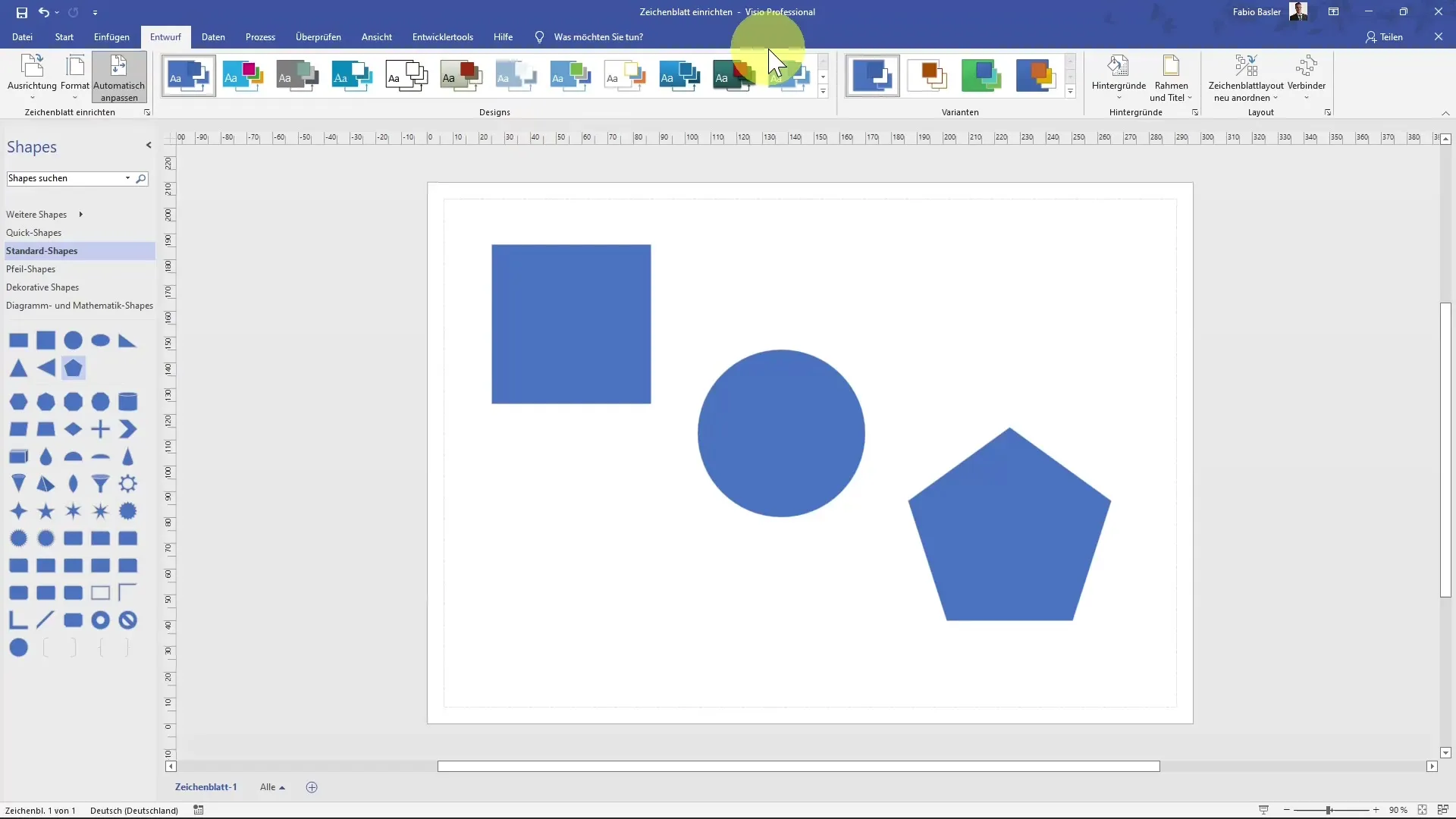 Effettiva configurazione del foglio di disegno in MS Visio