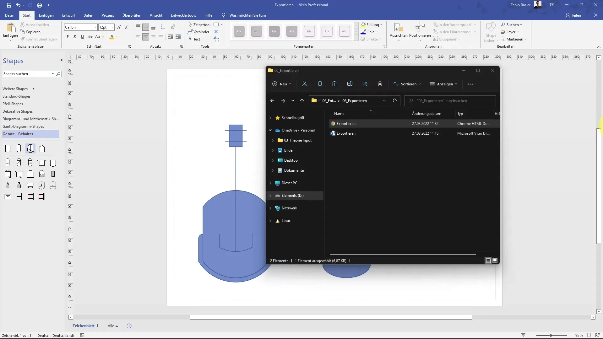 Esportare in modo efficiente il disegno di Visio