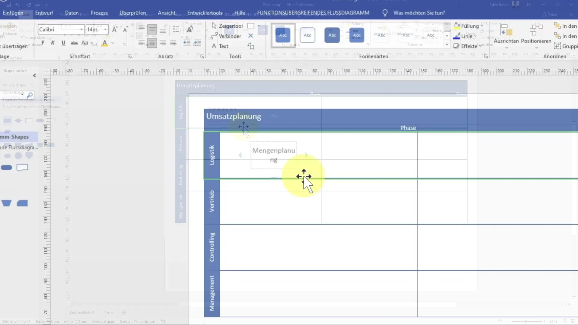 Creare un diagramma di flusso interfunzionale in MS Visio