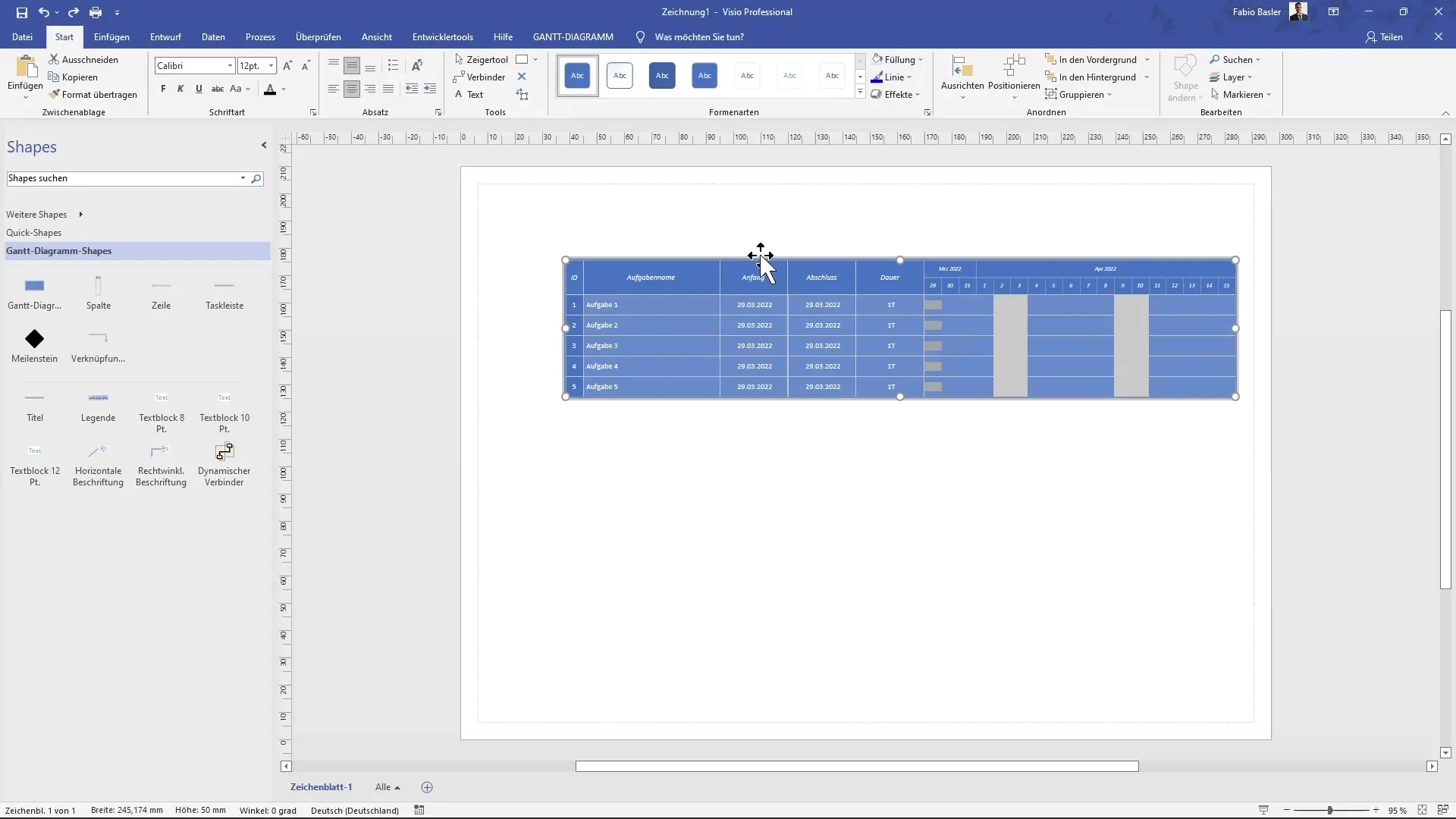 Creare un diagramma di Gantt in MS Visio passo dopo passo