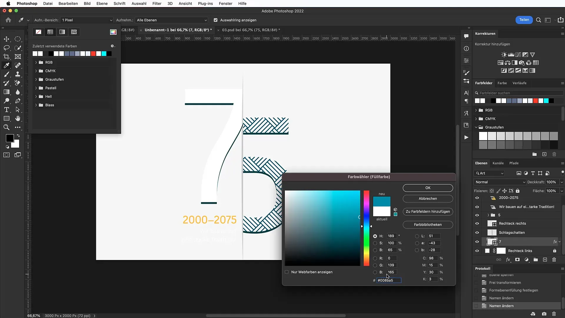 Banner dell'anniversario in Photoshop