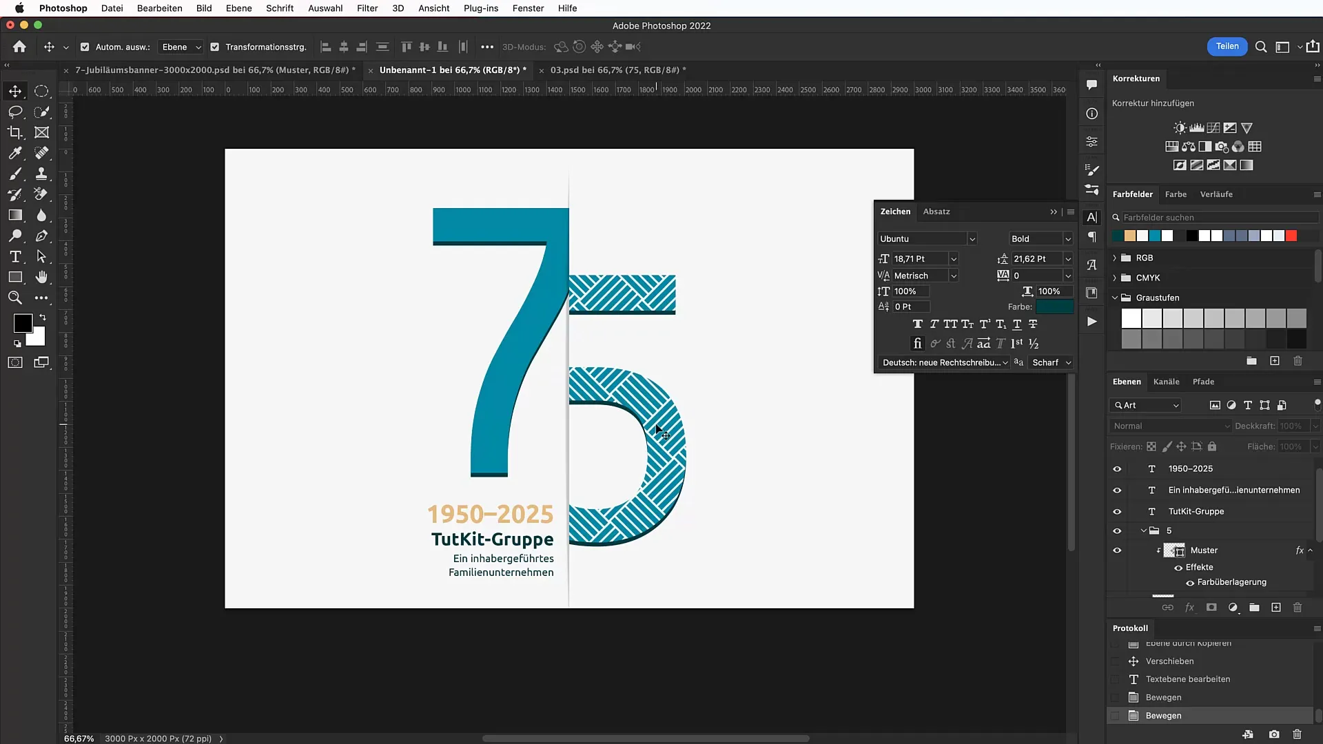 Banner dell'anniversario in Photoshop