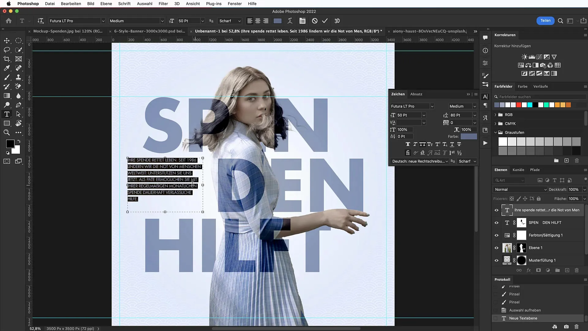 Návrh typografického banneru v programe Photoshop