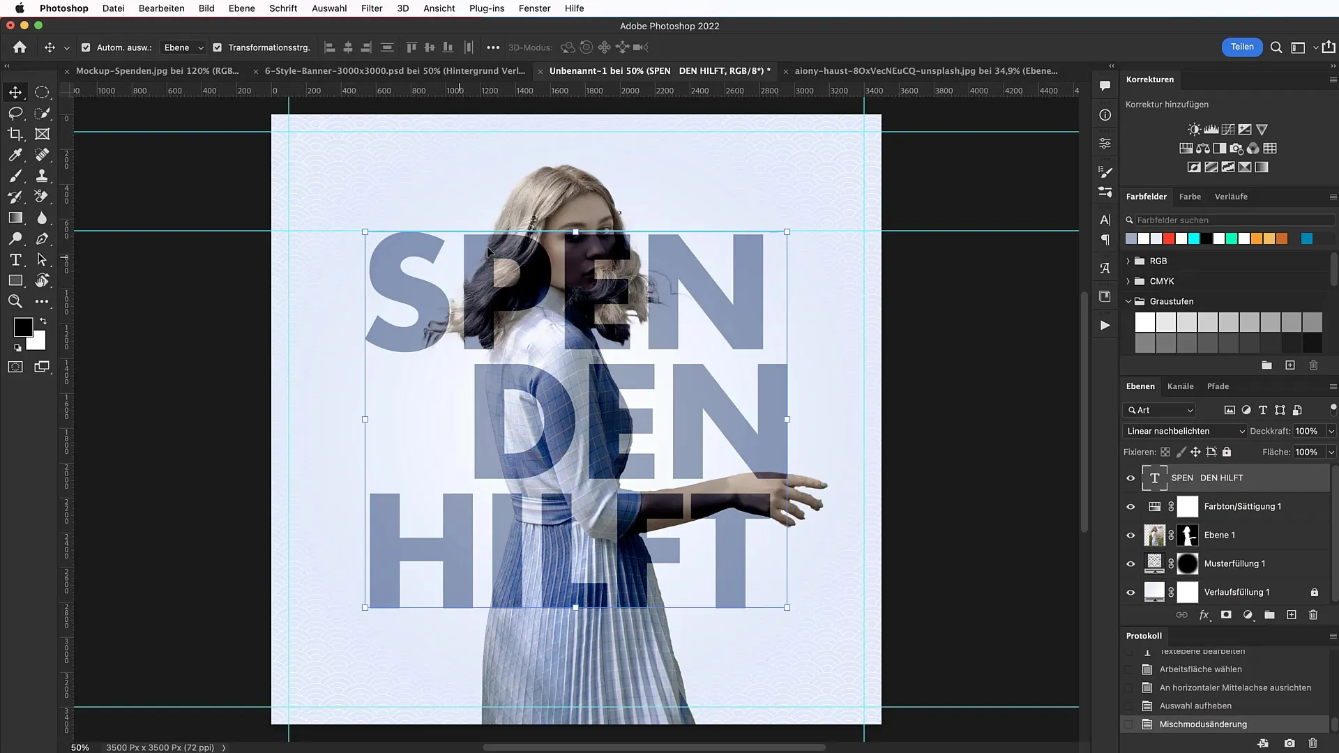 Návrh typografického banneru v programe Photoshop