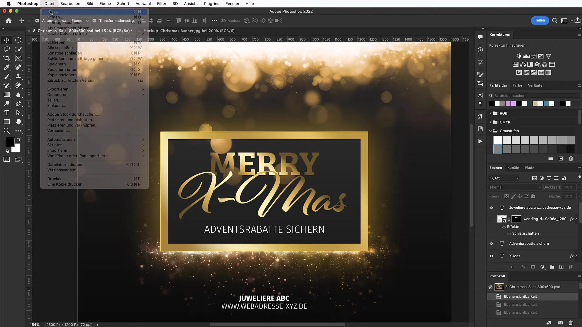 Banner de Crăciun în Photoshop: Creare design festiv
