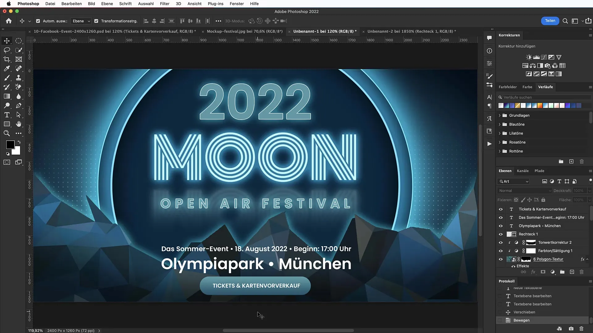 Announcing festival events effectively with Photoshop banners