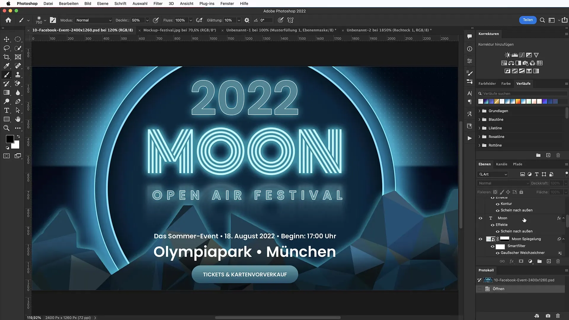Effectively announce festival events with Photoshop banners