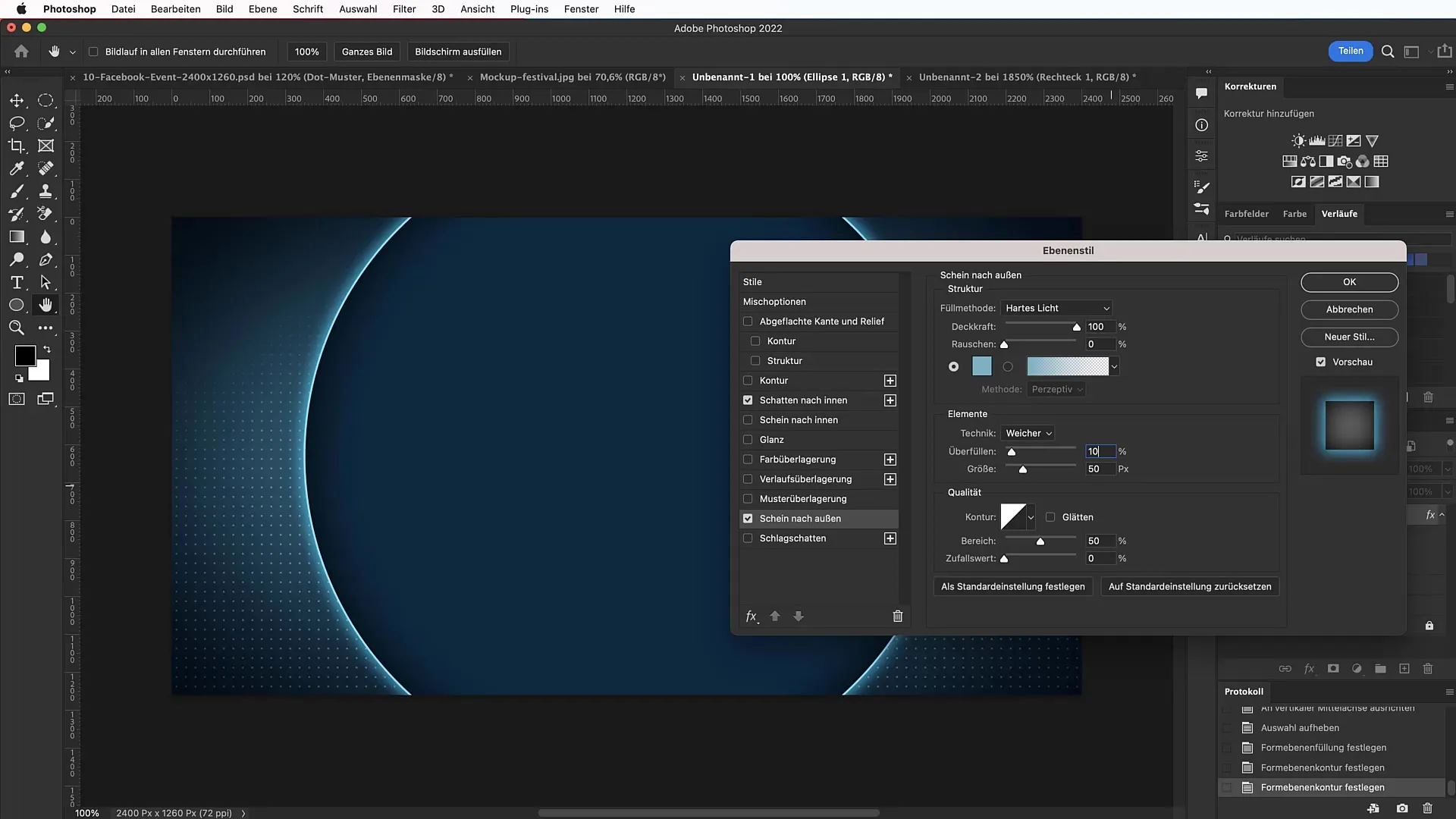 Announcing festival events effectively with Photoshop banners