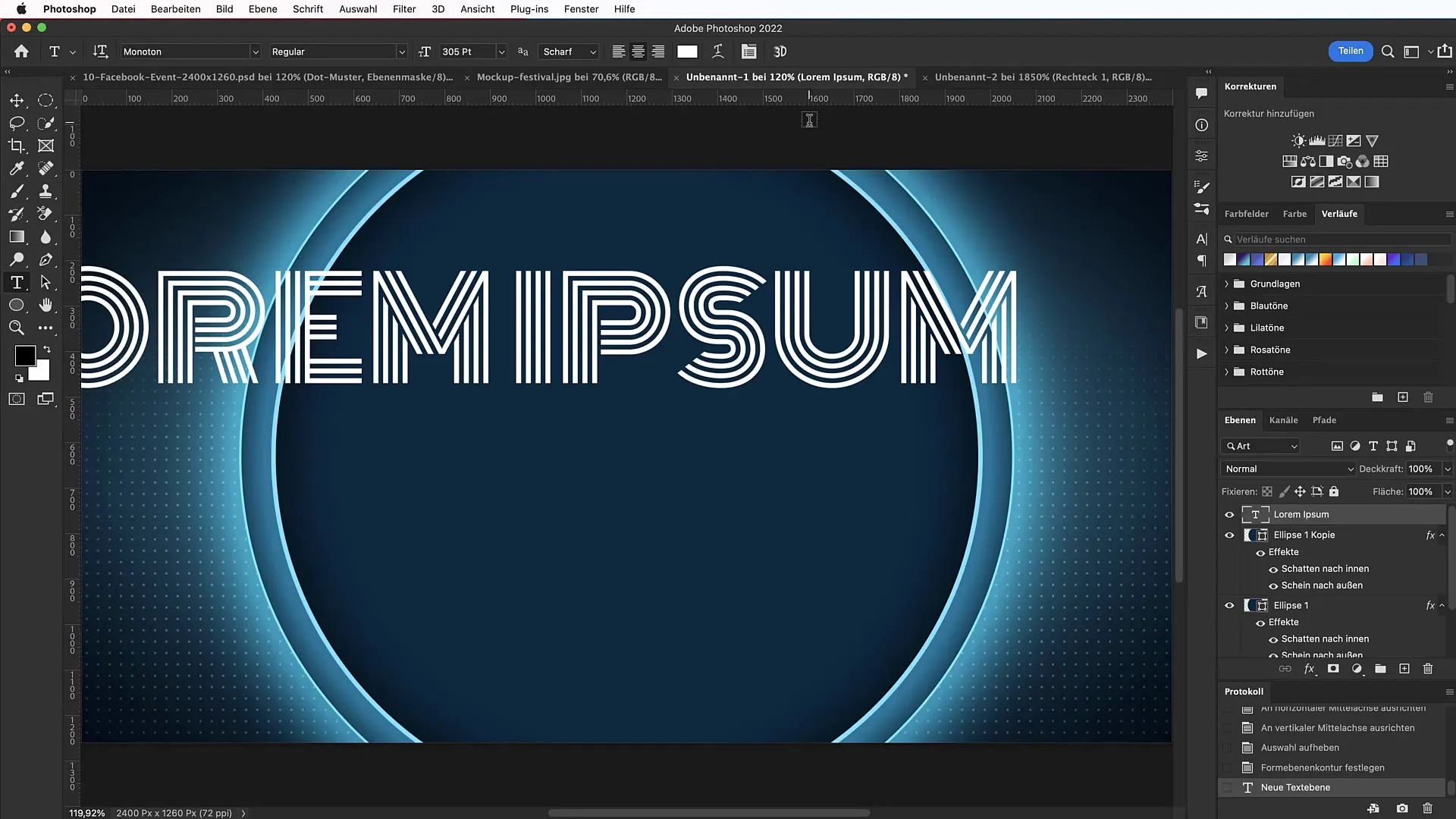 Announcing festival events effectively with Photoshop banners