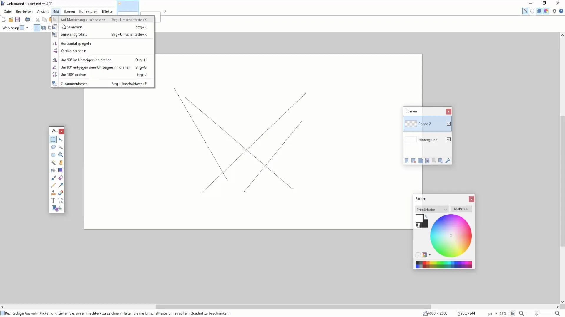 Attēla un audekla izmēra optimizēšana programmā Paint.NET