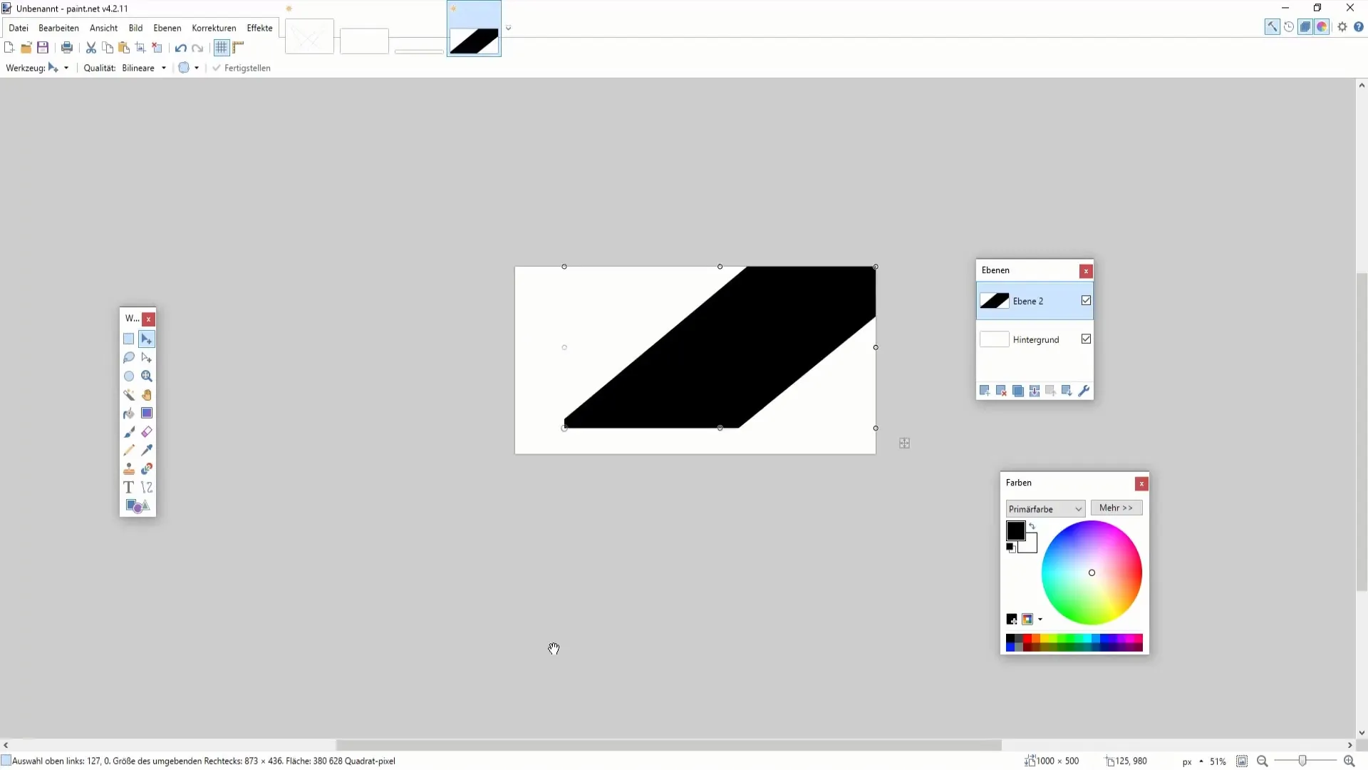 Attēla un audekla izmēra optimizācija programmā Paint.NET