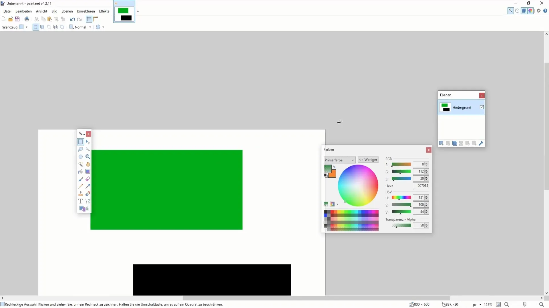 Utilizar cores e recolorir eficazmente no Paint.NET