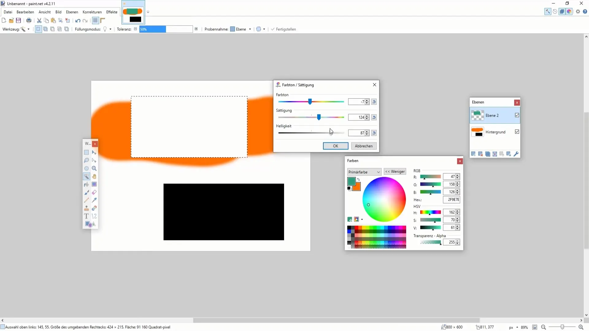 Utilizar cores e recolorir eficazmente no Paint.NET