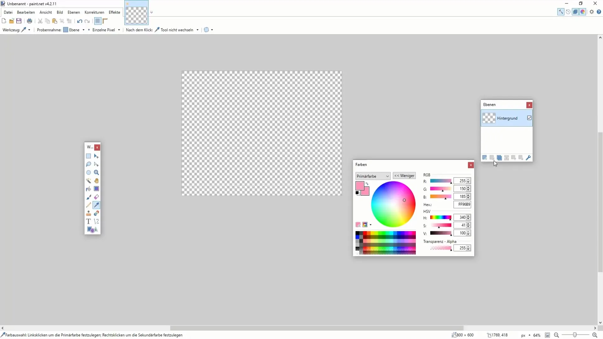 Utilizar cores e recolorir eficazmente no Paint.NET