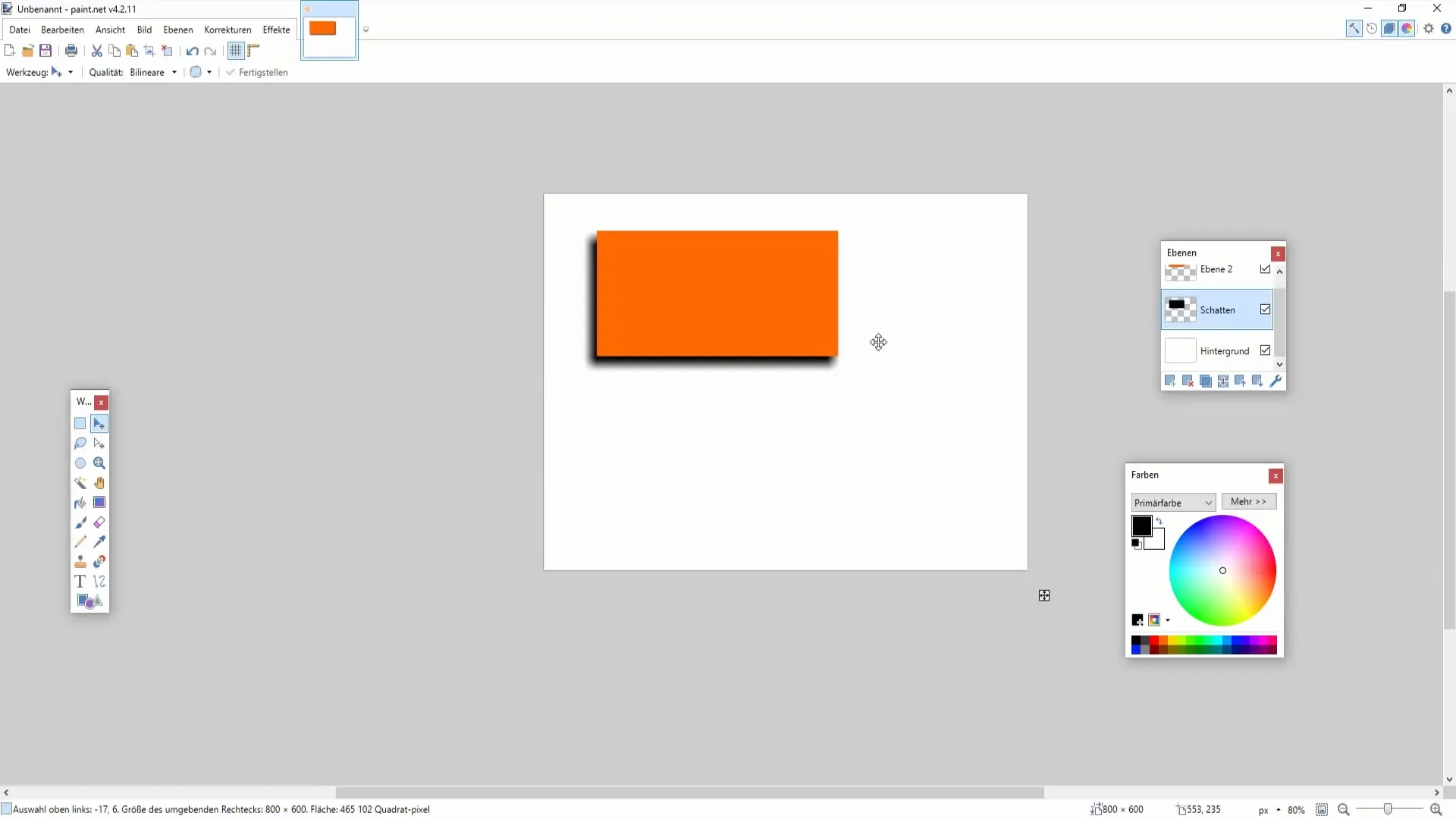 Designul umbrelor pentru texte și obiecte în Paint.NET