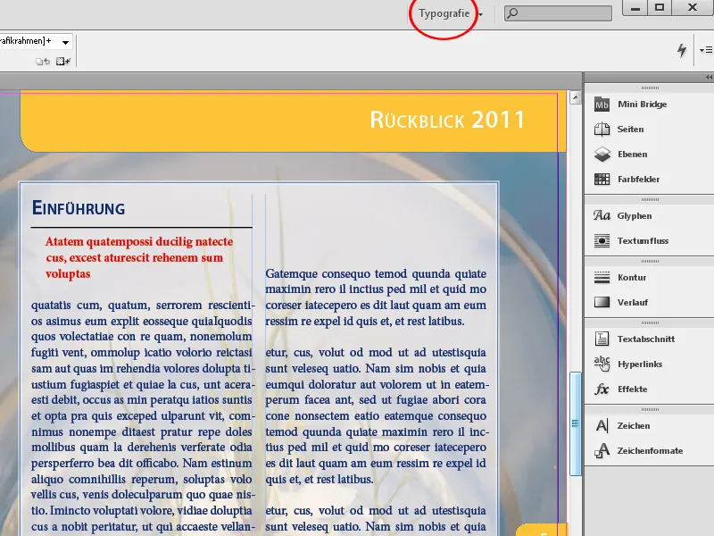 Προσαρμοσμένα μενού και παλέτες στο InDesign