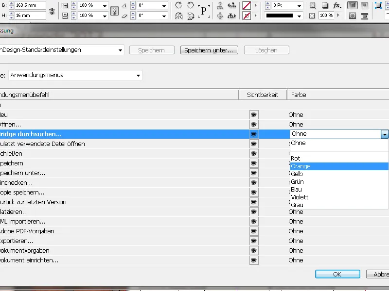 Προσαρμοσμένα μενού και παλέτες στο InDesign