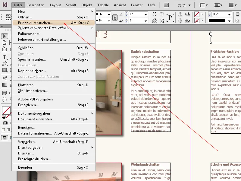 Προσαρμοσμένα μενού και παλέτες στο InDesign