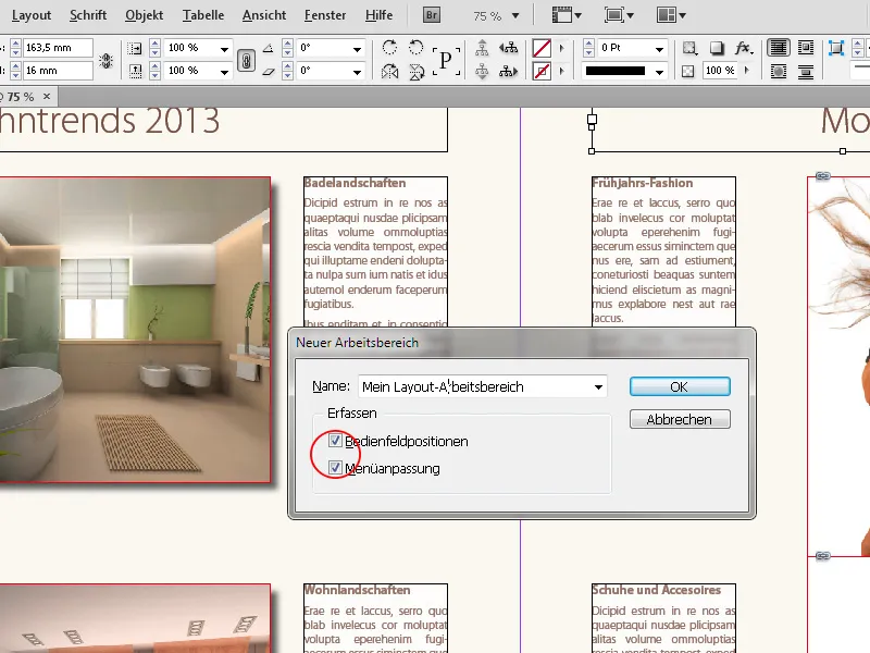 Προσαρμοσμένα μενού και παλέτες στο InDesign