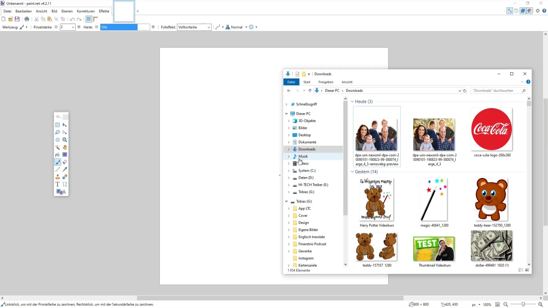 Create an Instagram post: Picture-in-Picture effect with Paint.NET