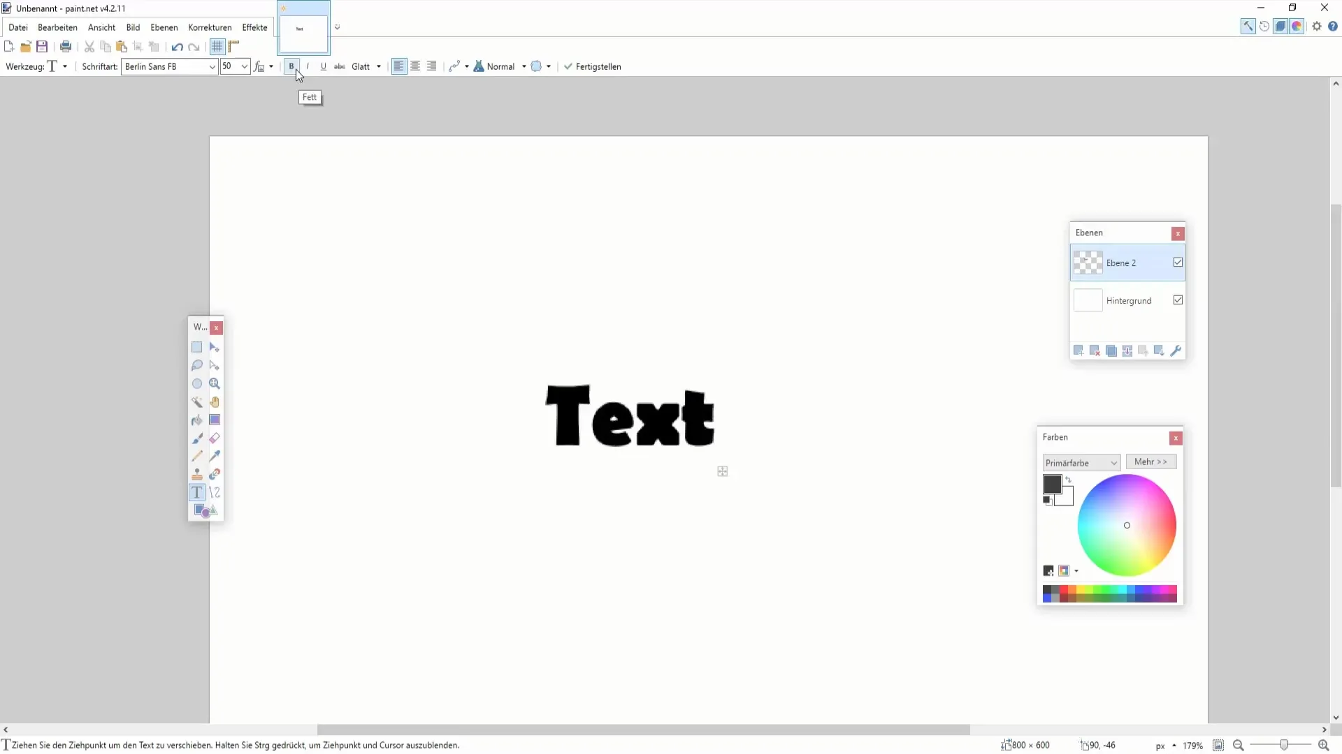 Textgestaltung in Paint.NET – Schritt für Schritt anpassen