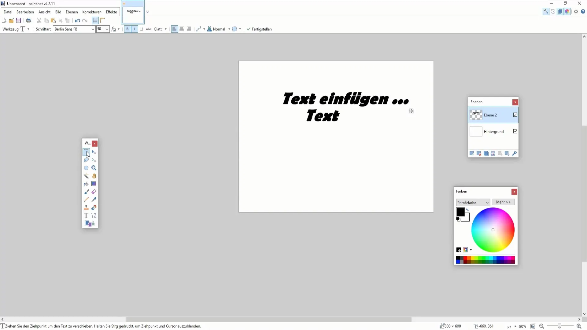 Textgestaltung in Paint.NET – Schritt für Schritt anpassen