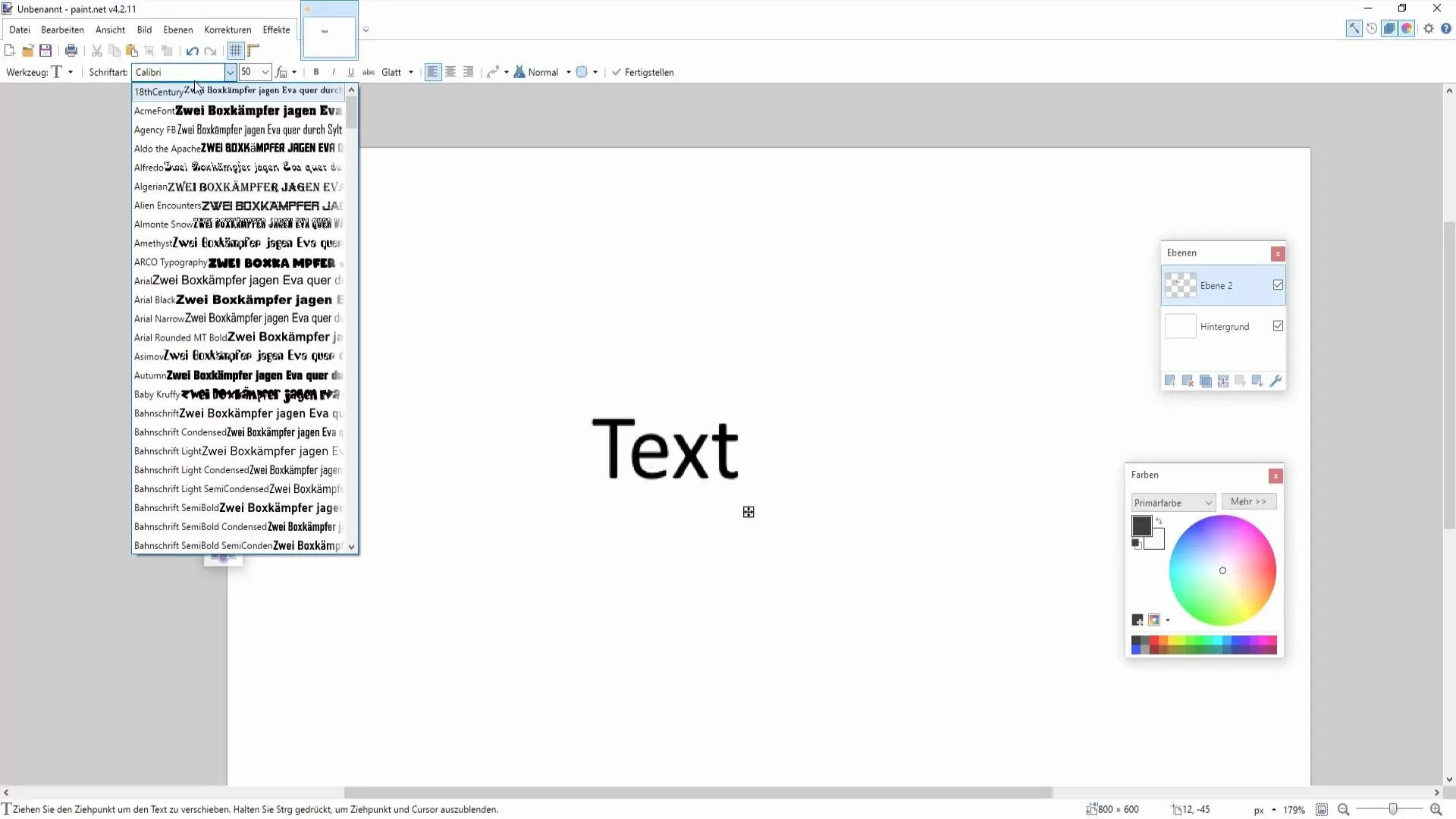 Textgestaltung in Paint.NET – Schritt für Schritt anpassen