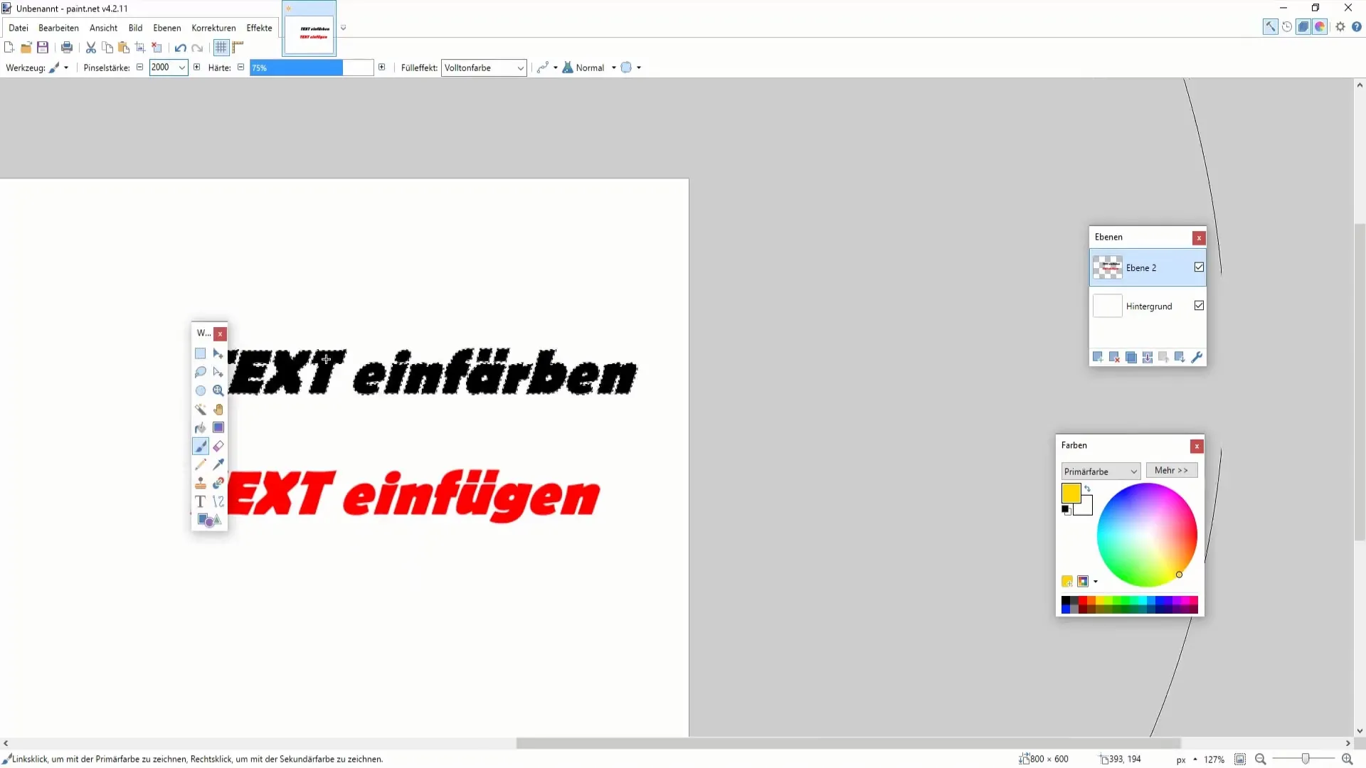 Návrh farieb a efektov pre texty v Paint.NET