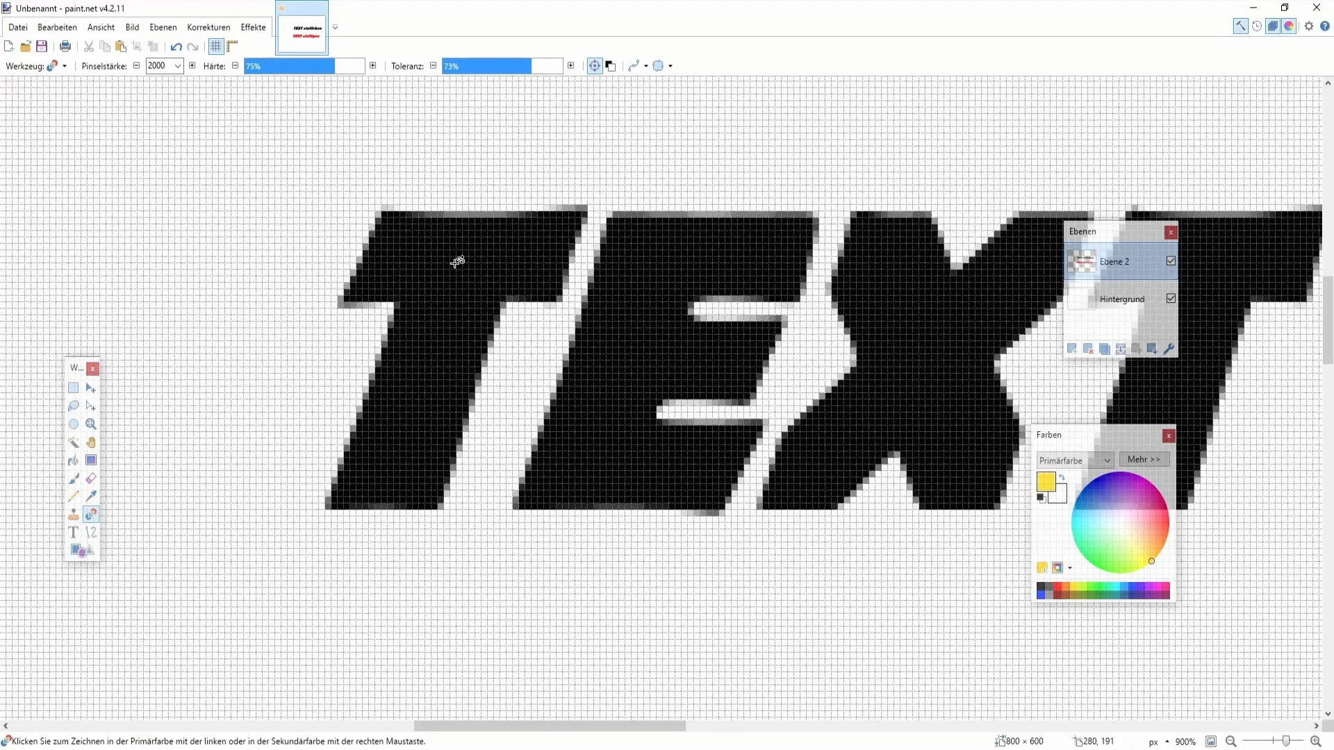 Návrh farieb a efektov pre texty v Paint.NET