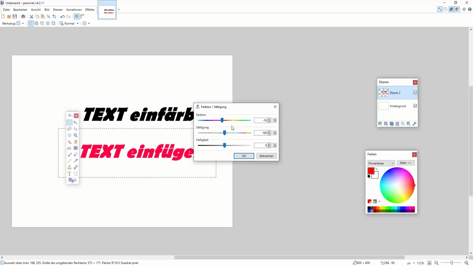 Návrh farieb a efektov pre texty v Paint.NET