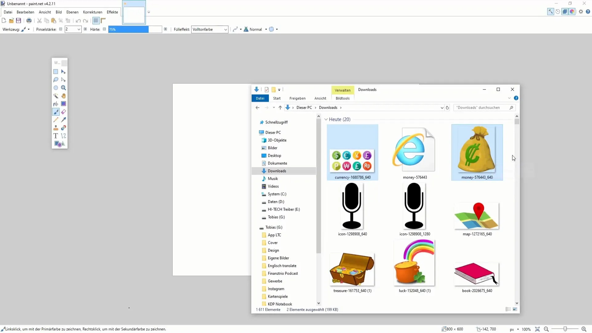 Instructions for downloading and inserting images for Paint.NET