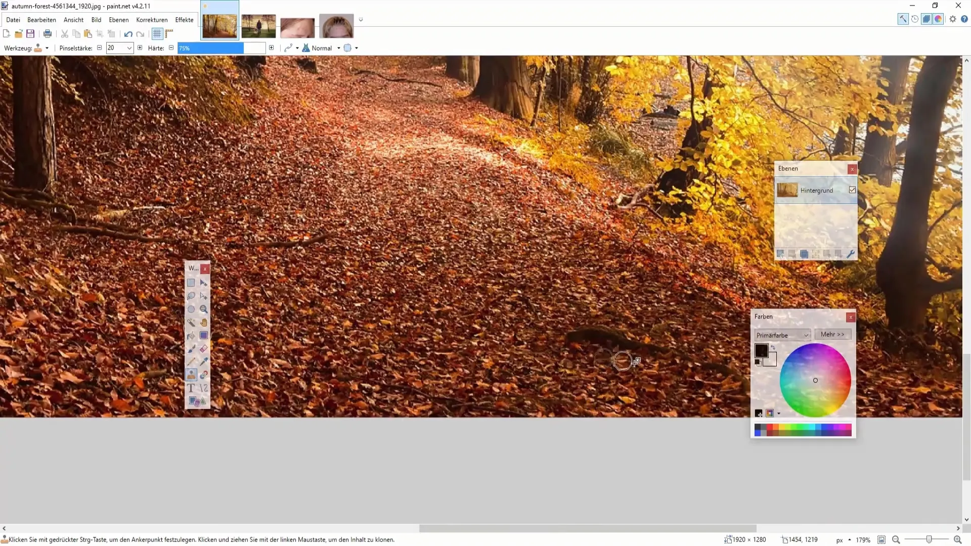 Compreender e utilizar a ferramenta de carimbo e clone no Paint.NET