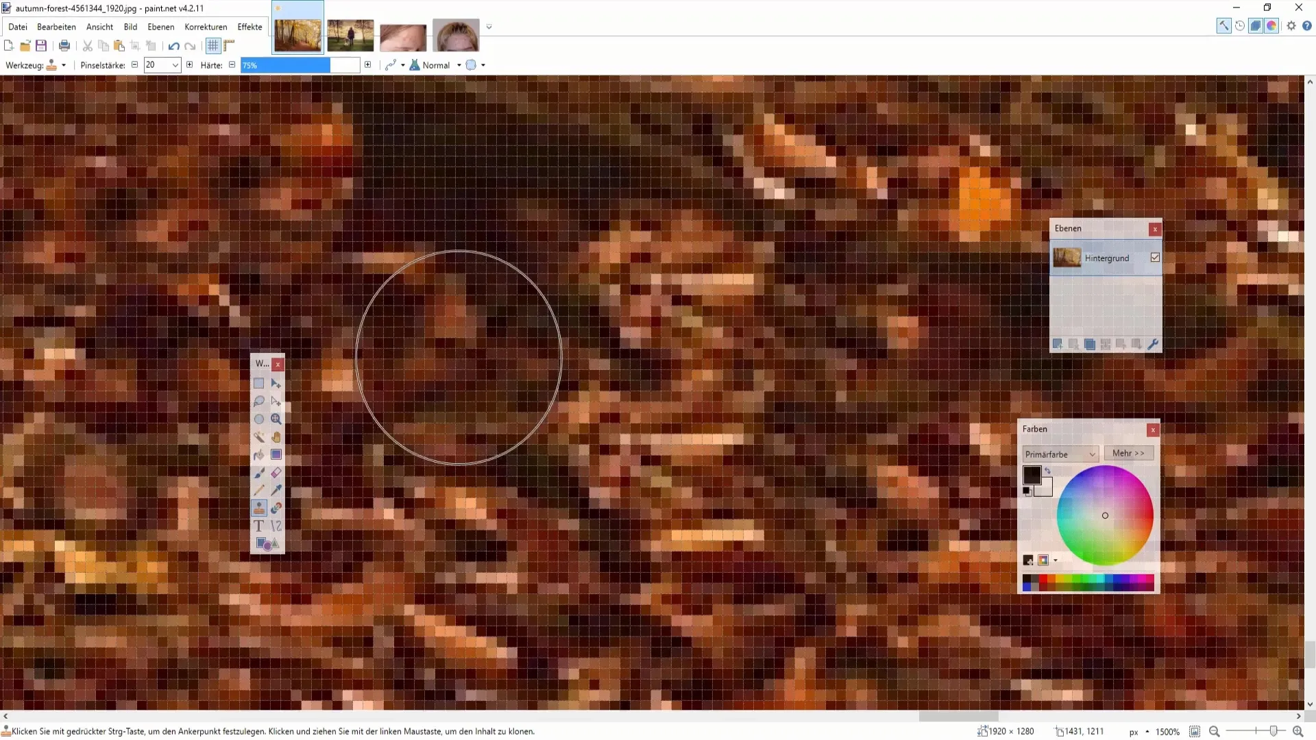 Compreender e utilizar a ferramenta de carimbo e clone no Paint.NET