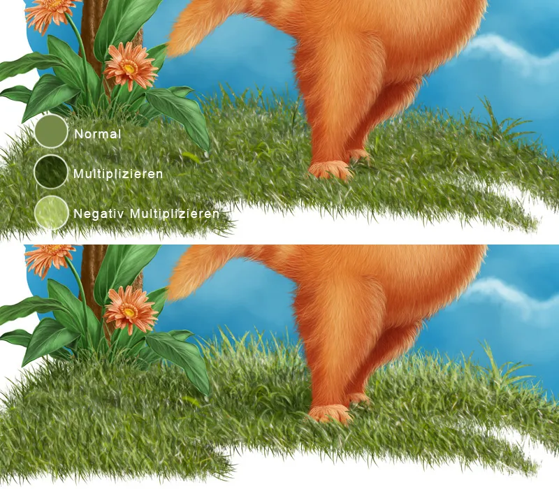 Ilustración - ¡A la caza del pez! - Parte 2 - Fondo de pintura, insectos y gusano
