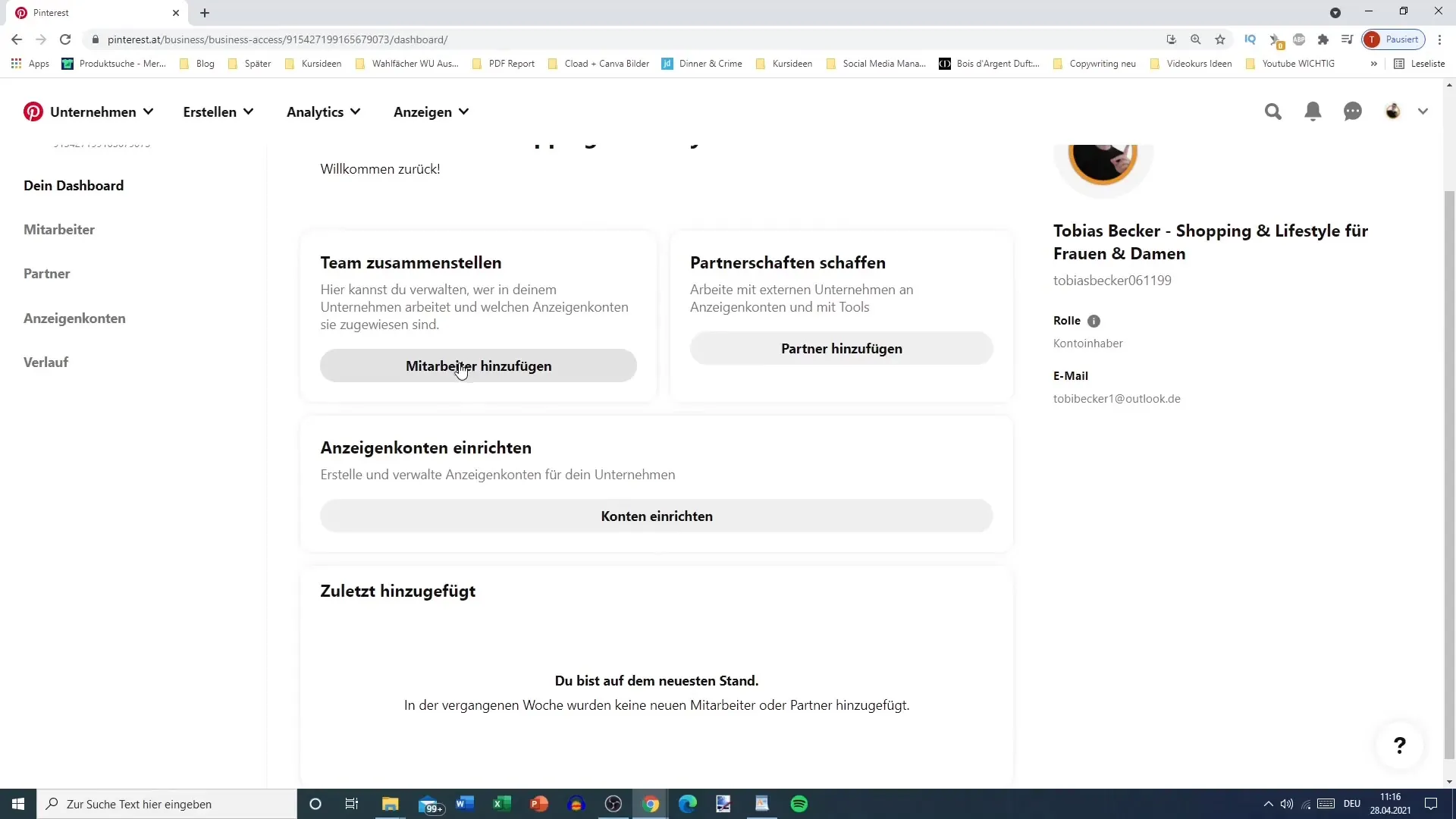 Ideální nastavení účtu na Pinterestu pro firmy