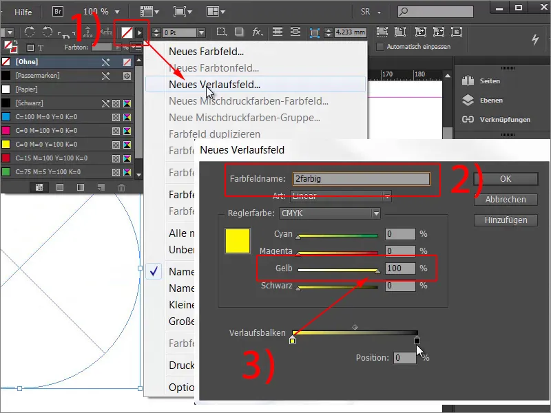 Campi colorati multicolori in InDesign