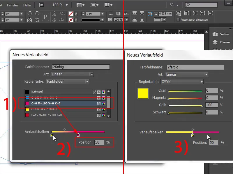 Campi colorati multicolori in InDesign