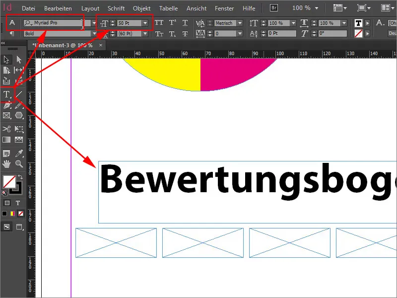 Campi colorati multicolori in InDesign