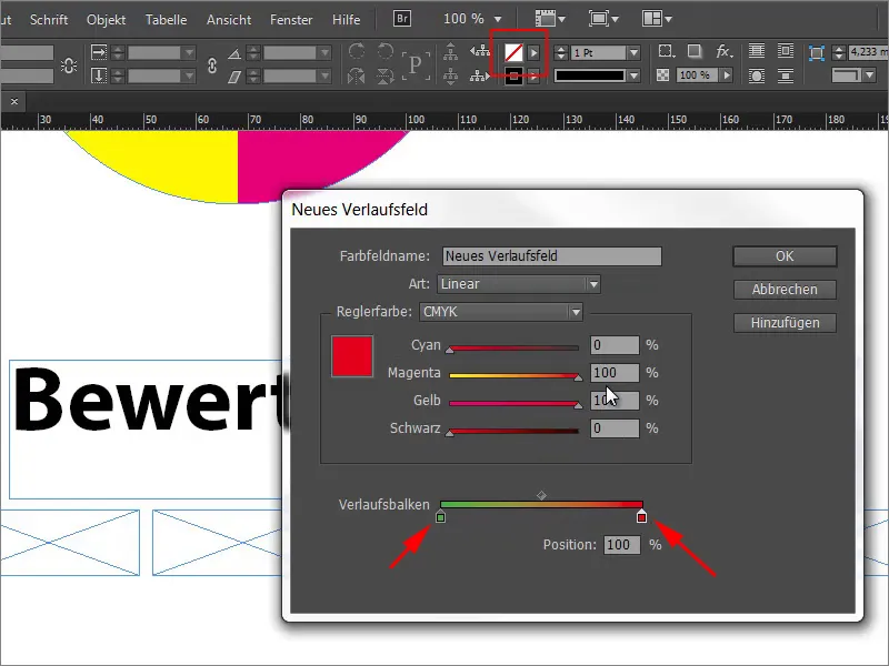 Campi colorati multicolori in InDesign
