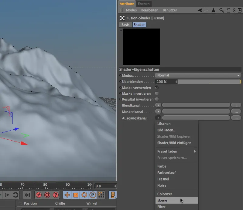 New in Release 13 - Snow in the mountains with the terrain mask shader