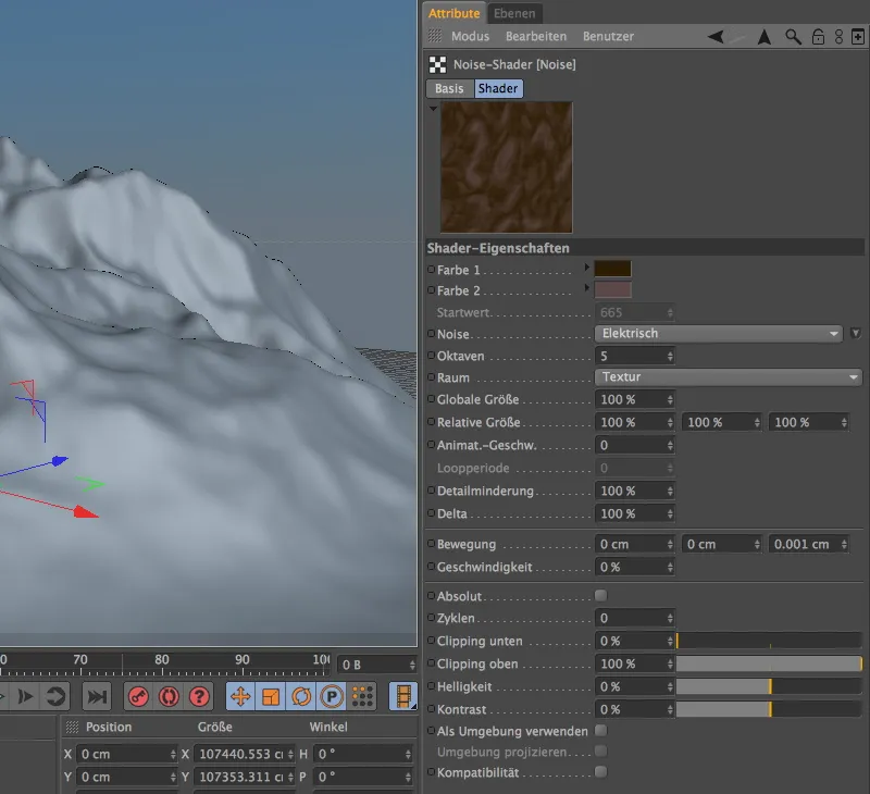 New in Release 13 - Snow in the mountains with the terrain mask shader