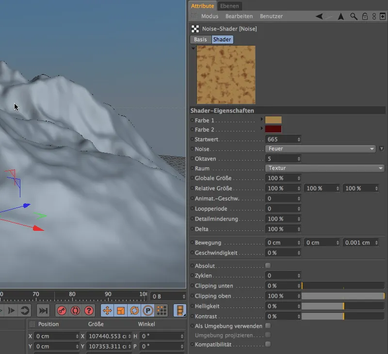 New in Release 13 - Snow in the mountains with the terrain mask shader