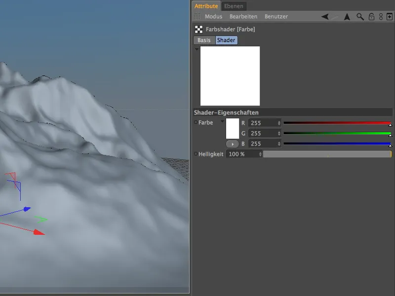New in Release 13 - Snow in the mountains with the terrain mask shader
