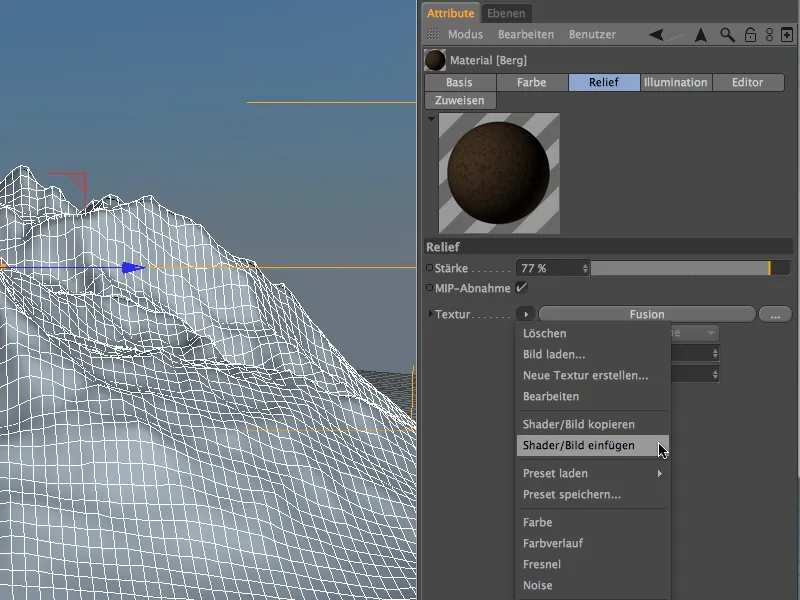 New in Release 13 - Snow in the mountains with the terrain mask shader