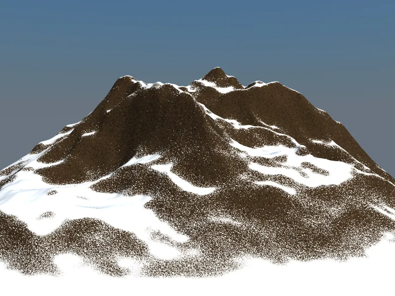 New in Release 13 - Snow in the mountains with the terrain mask shader