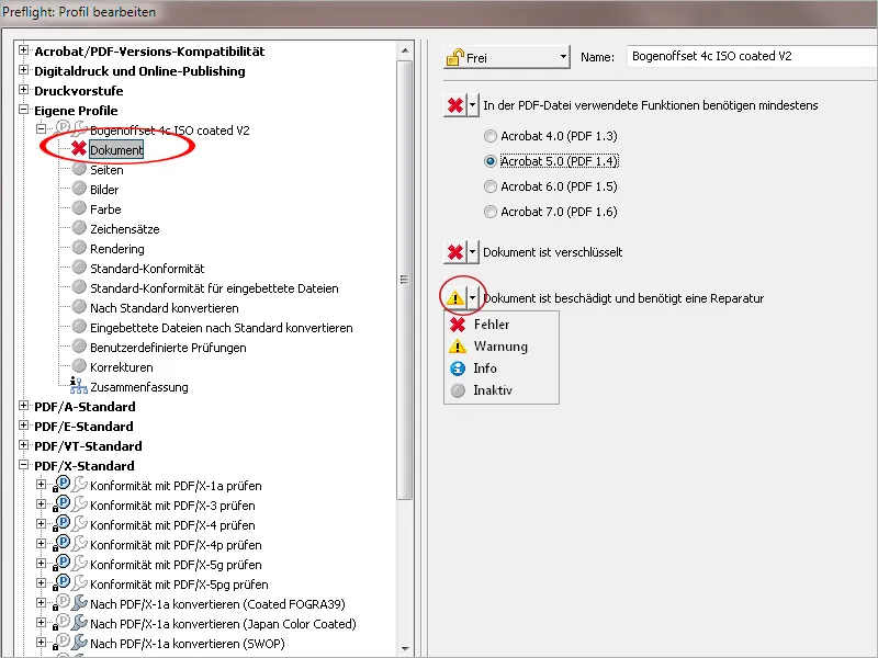 Eigene Preflight-Profile in Acrobat definieren
