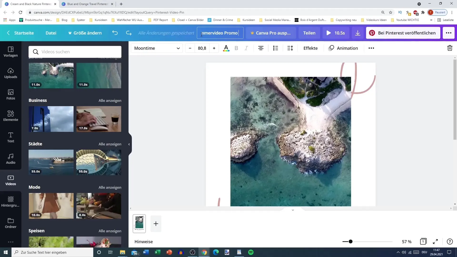 Vytvoření videa Pin: Jednoduchý tutoriál s Canvou. 