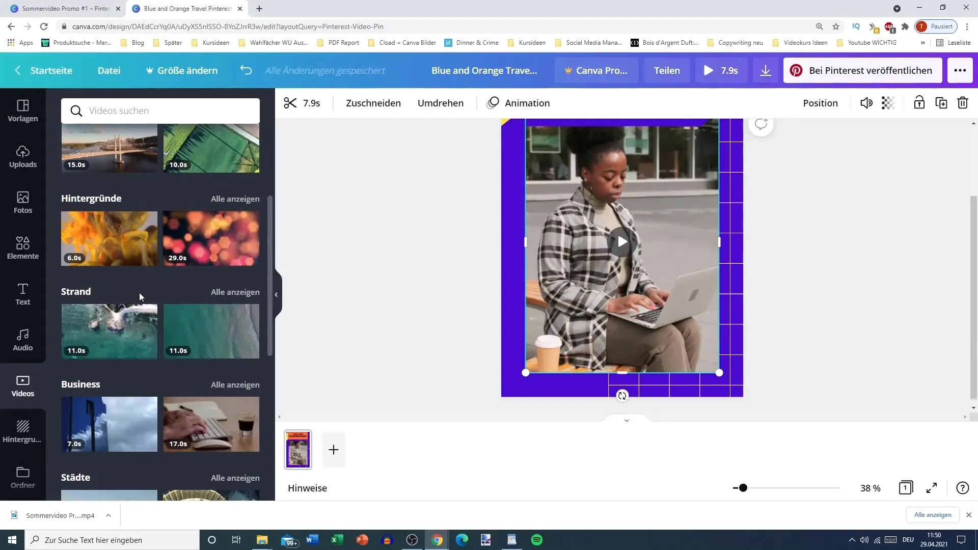 Vytvoření video pinu: Jednoduchý tutoriál s Canvou