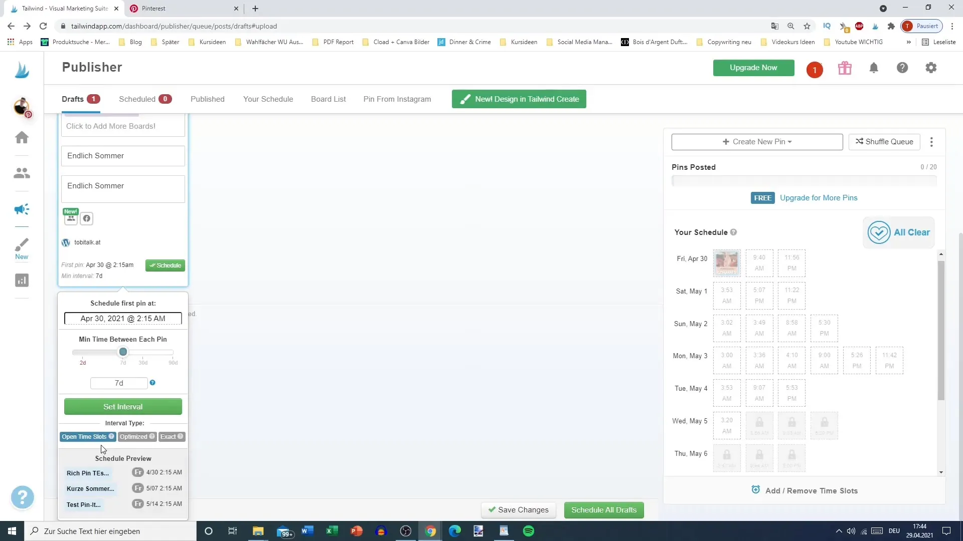 Tailwind pro marketing na Pinterestu – krok za krokem návod